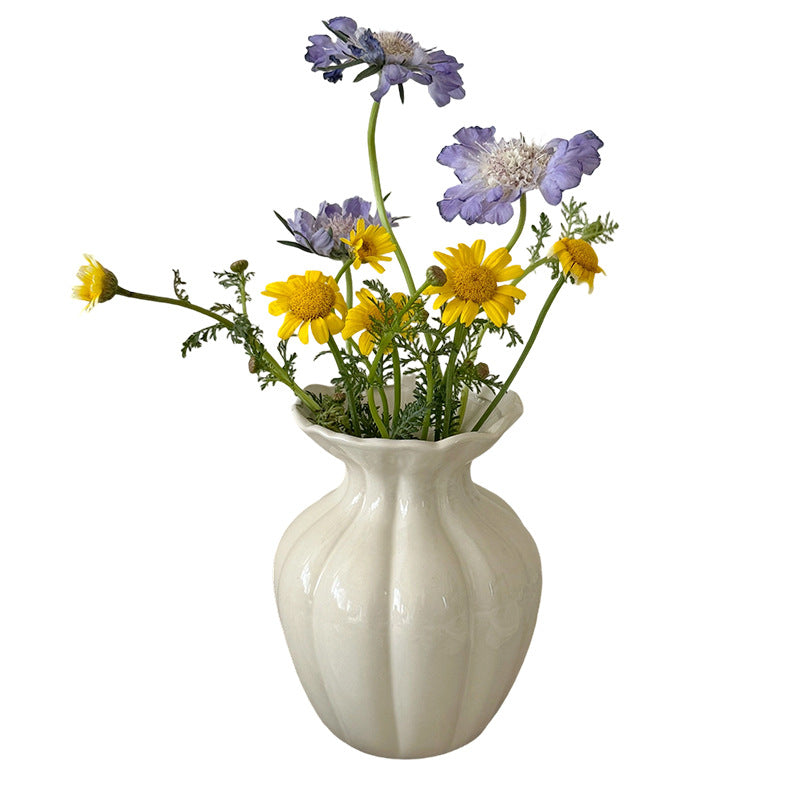 Fanmu Ceramic Flower Vase Embossed