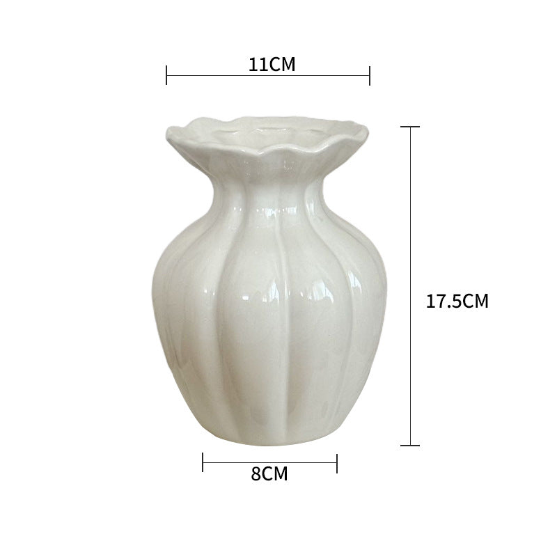 Fanmu Ceramic Flower Vase Embossed