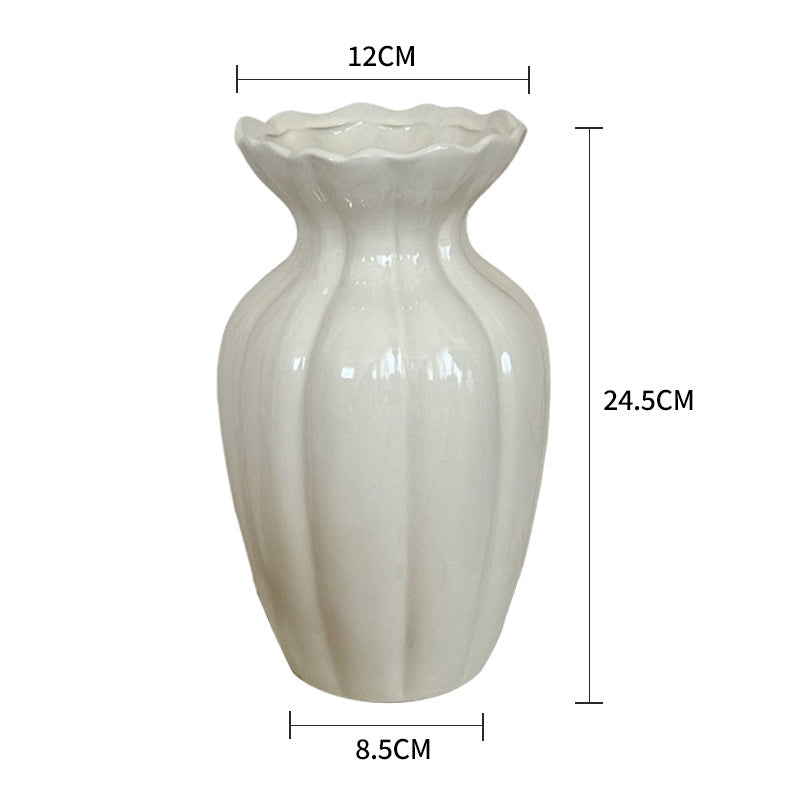 Fanmu Ceramic Flower Vase Embossed