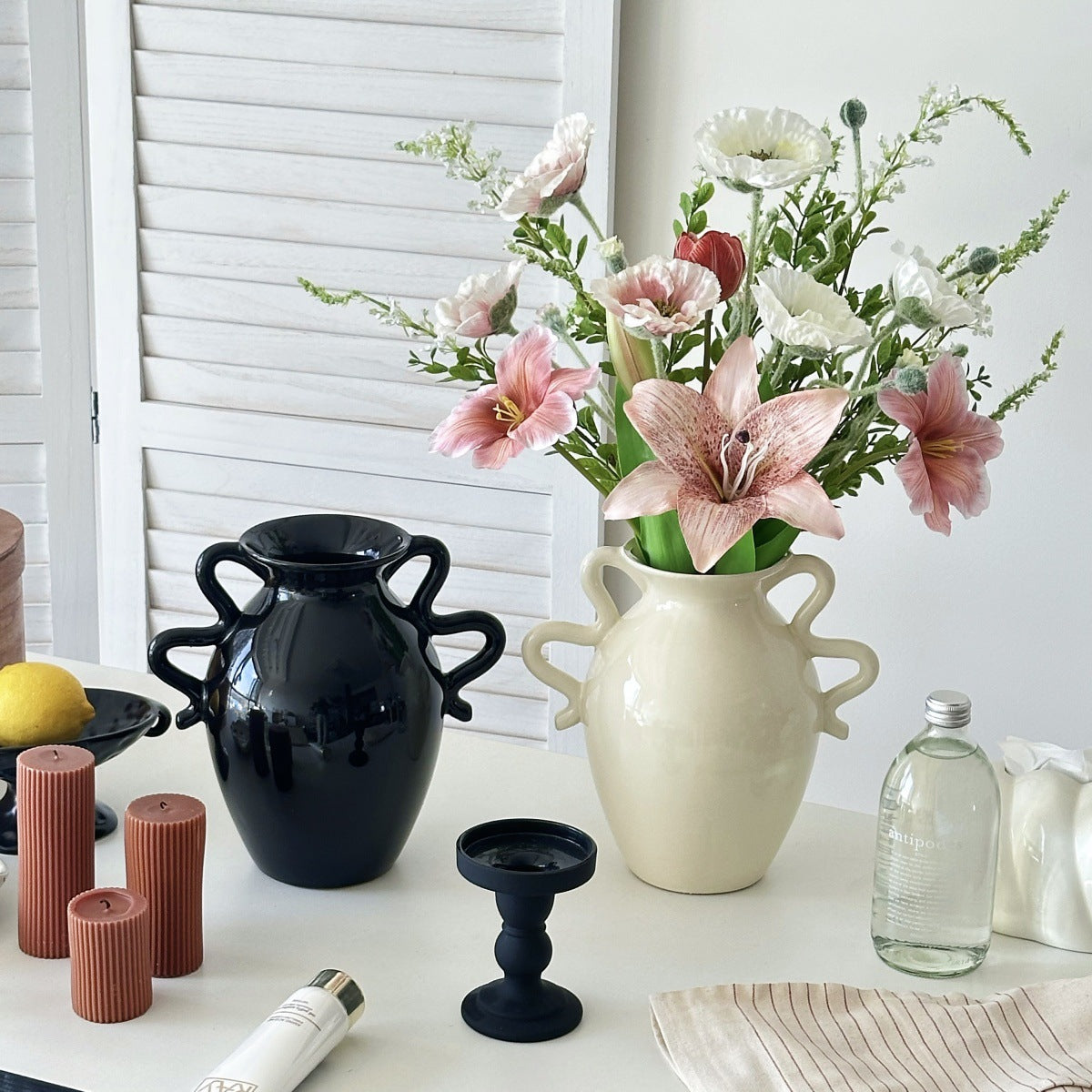 Fanmu Ceramic Flower Vase Curved