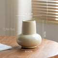 Fanmu Ceramic Flower Vase Round Ribbed