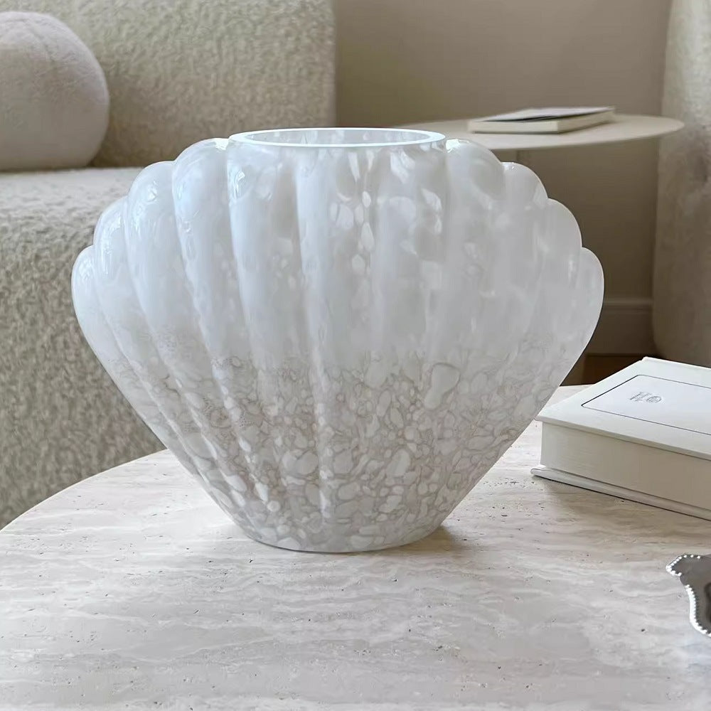 Fanmu Glass Flower Vase Textured