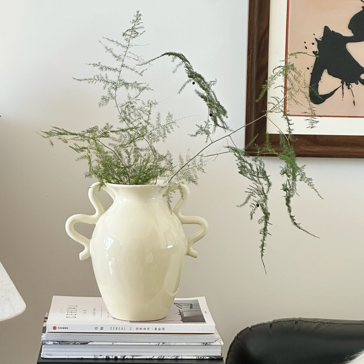 Fanmu Ceramic Flower Vase Curved