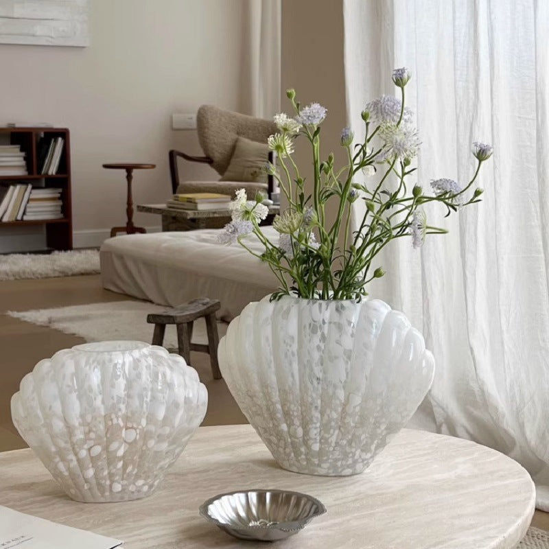 Fanmu Glass Flower Vase Textured