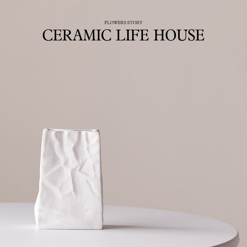 Fanmu Ceramic Flower Vase Folded