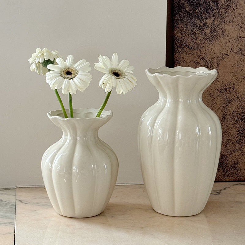 Fanmu Ceramic Flower Vase Embossed