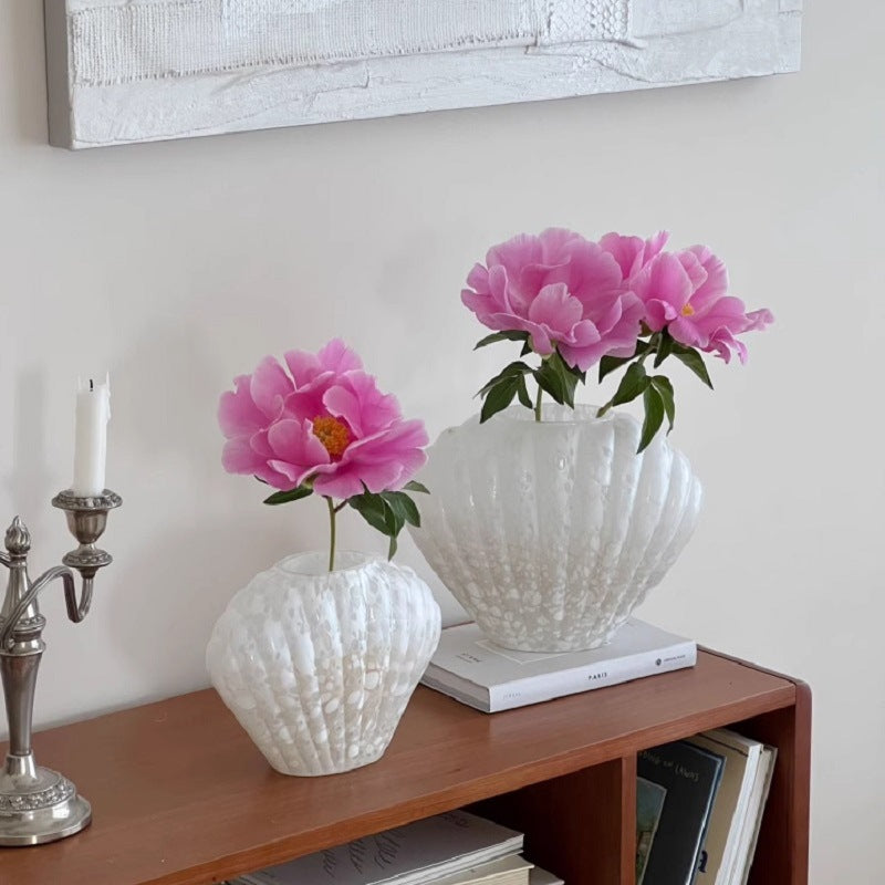 Fanmu Glass Flower Vase Textured