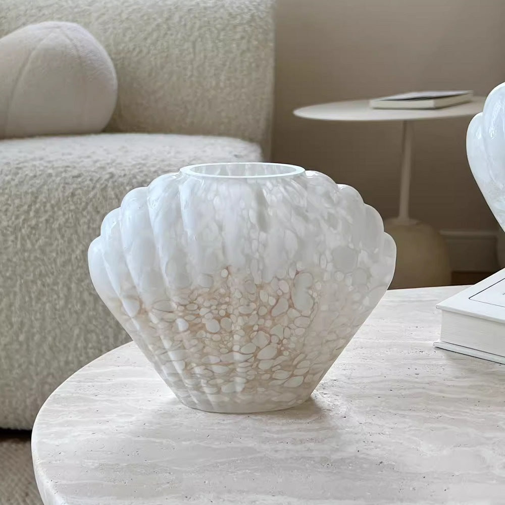 Fanmu Glass Flower Vase Textured