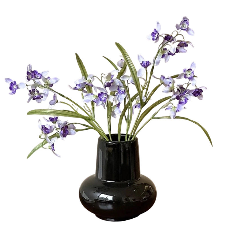 Fanmu Ceramic Flower Vase Round Ribbed